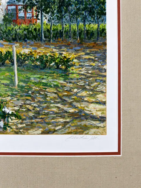 Original Serigraph Garden Landscape, Pencil Signed, Certificate of Authenticity - signature