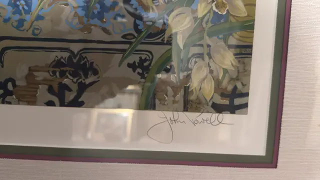 John Powell Conservatory Florals, Signed 194/300, Numbered Edition, Framed - signature