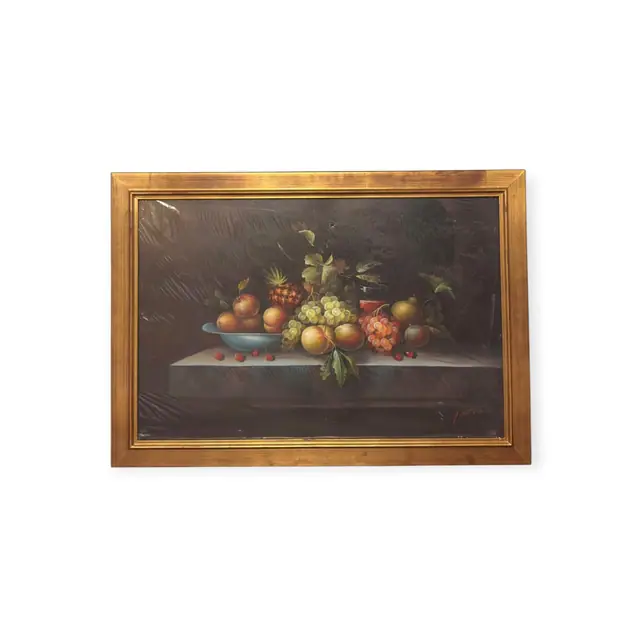 Old Master Style Still Life with Pineapple, J. Mattison, Signed, Framed - full view