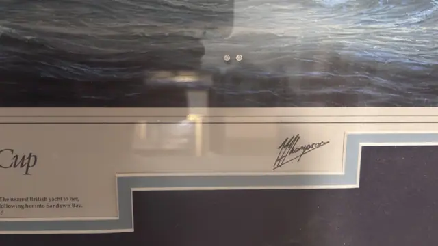 Yachts of the America's Cup: The Schooner, Thompson, Signed in the Plate, Framed - signature