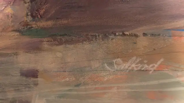 Abstract Landscape in Rose and Grey, Salkind, Signed, Framed - signature