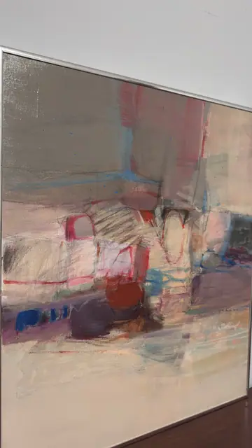 Abstract Landscape in Rose and Grey, Salkind, Signed, Framed - detail