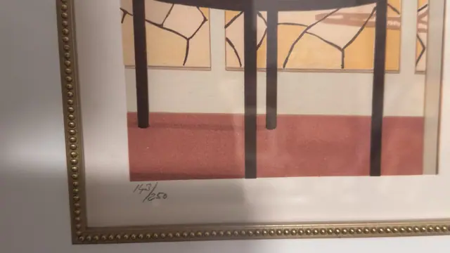 Fanch, Garden Terrace Through Open Windows, Numbered Edition, Framed - certificate