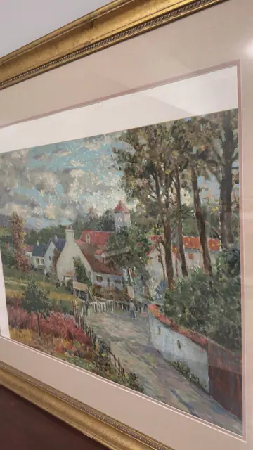 Brittany Village Lane, Signed Serigraph Artist's Proof, Christian Title, Signed in the Plate, Framed - detail