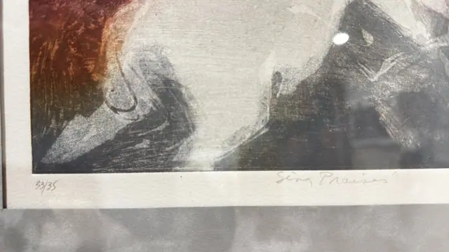 'Sing Praises' Signed Print of Rearing Horses, Richardson, Numbered Edition, Framed, 1997 - signature