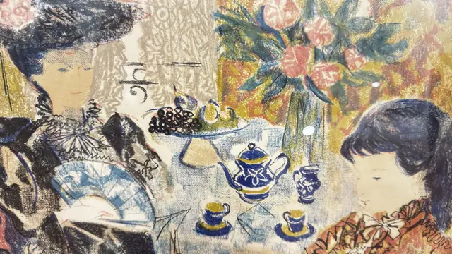 Grau Sala Colour Lithograph, En Visite, Numbered Edition, Framed - detail