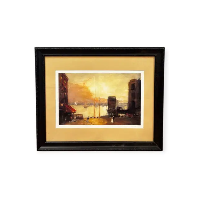 Cumulus Clouds East River, Henri Robert Giclee, Numbered Edition, Framed, 2002 - full view
