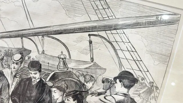 Winslow Homer Homeward-Bound Wood Engraving, Signed, Framed - signature