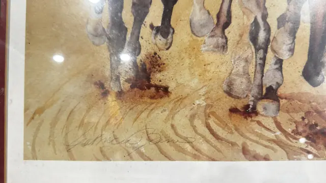 Stakes Race, Watercolour-Style Horse Racing Print, Signed, Framed - signature