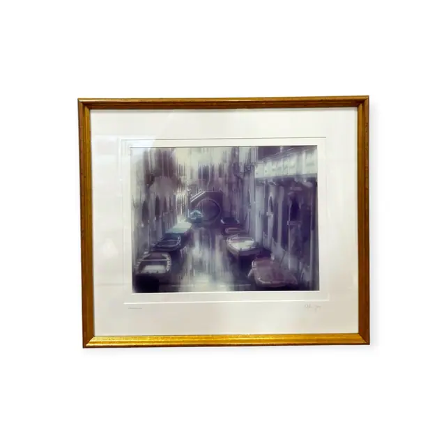 Venice, Soft Focus Canal Study, Signed, Framed - full view