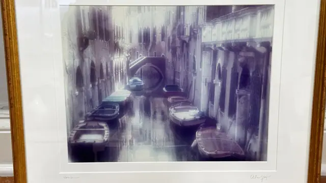Venice, Soft Focus Canal Study, Signed, Framed - detail