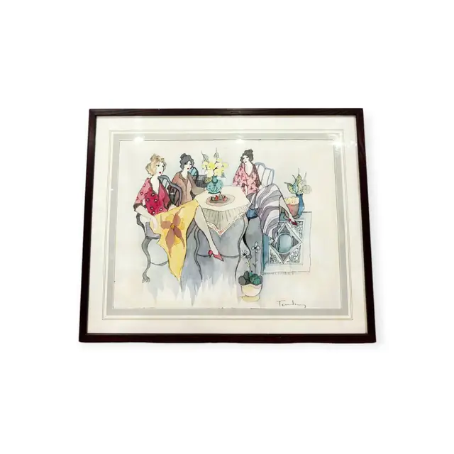 Blissful Moments, Itzchak Tarkay Serigraph, Signed in the Plate, Framed, 2007 - full view