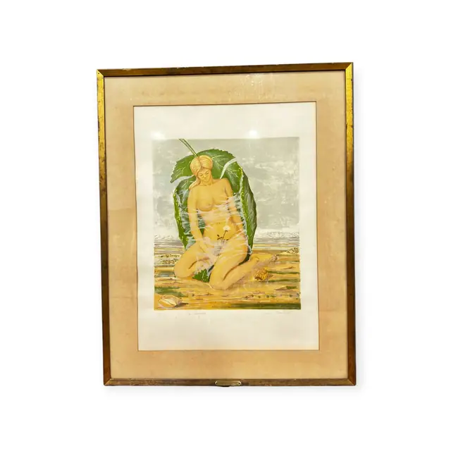 Gerard Bachelet La Chrysalide Lithograph Nude, Numbered Edition, Framed - full view
