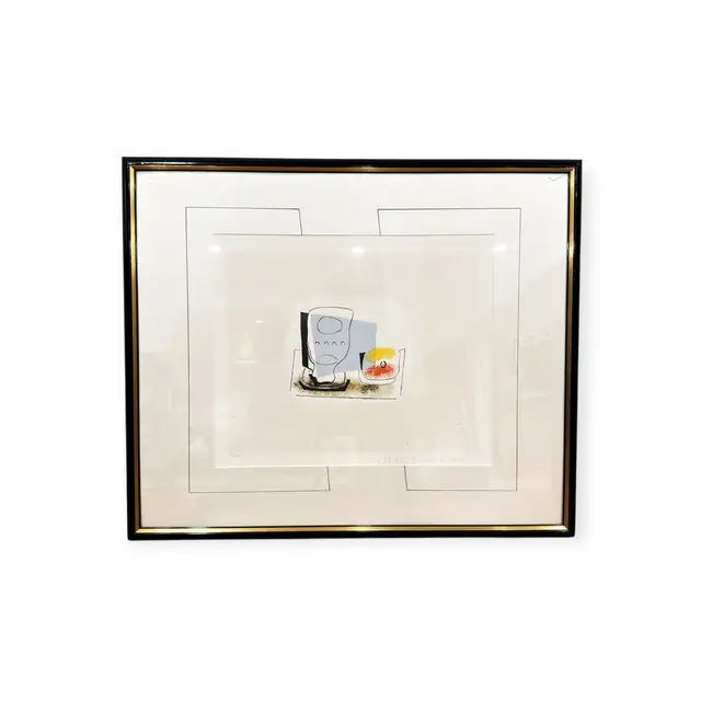 Picasso Nature Morte au Verre Lithograph, Pablo Picasso, Numbered Edition, Framed - full view