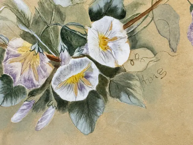 Still Life of White Flowers, Carved Antique Gold Frame - signature