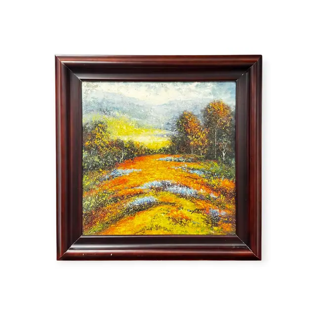Autumn Meadow With Flowering Slope, Signed, Framed - full view
