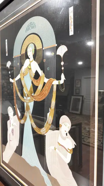 Art Deco Goddess With Two Attendants, Numbered Edition, Framed - detail