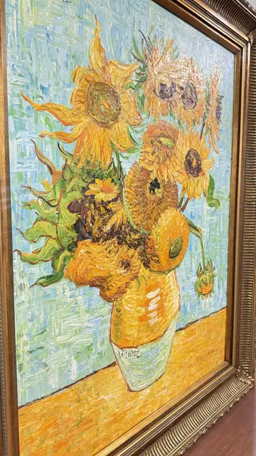 Sunflowers in a Vase After Van Gogh, B. Kenna, Signed, Framed - detail