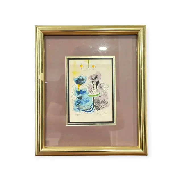 Parisian Suite Lithograph by Huchet, Numbered Edition, Framed - full view
