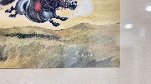 Comic Fox Hunt Scene After Thelwell, Signed, Framed - signature
