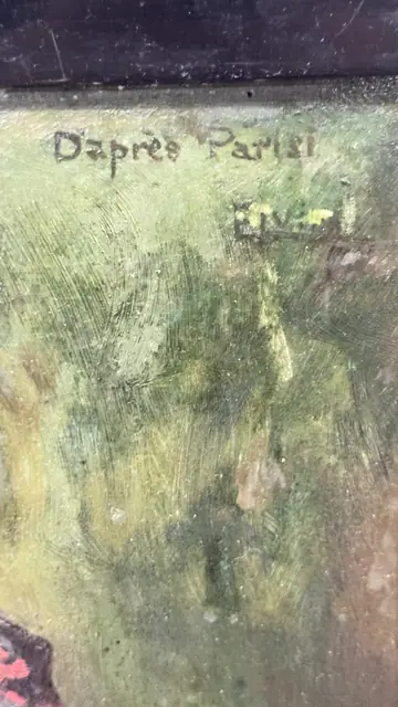 El Anillo de Compromiso, Girl Admiring Her Ring, Signed, Framed - signature