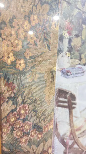 Lady Reading Under a Vine Pergola, Framed - detail