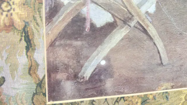 Lady Reading Under a Vine Pergola, Framed - detail