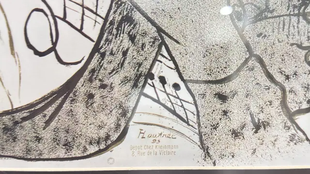 Jane Avril Jardin de Paris Poster, HLautrec, Signed, Framed, 1893 - signature