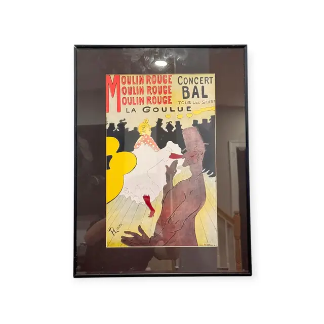 Moulin Rouge La Goulue Poster, HLautrec, Signed, Framed, 1891 - full view
