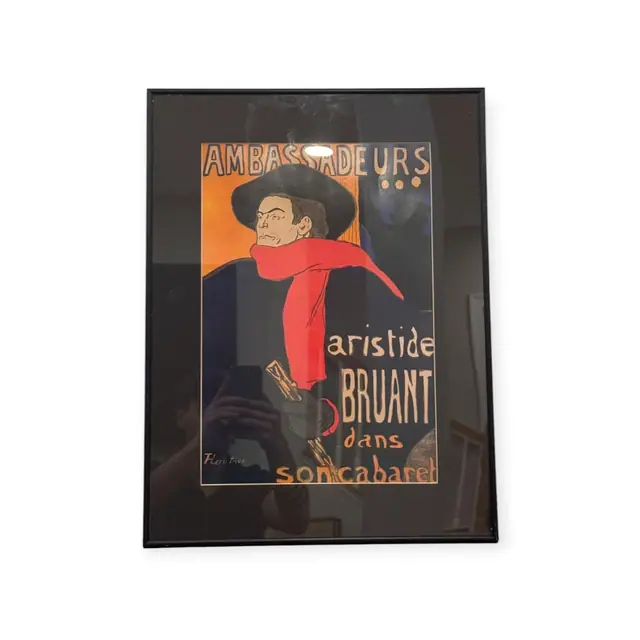 Ambassadeurs Aristide Bruant Poster, HLautrec, Signed, Framed, 1892 - full view