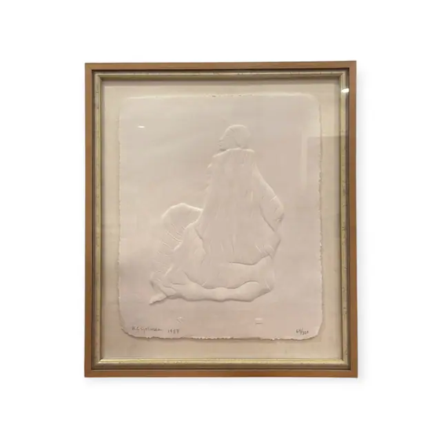 R.C. Gorman Cast Paper Relief 'Yoko', Numbered Edition, Framed, 1988 - full view