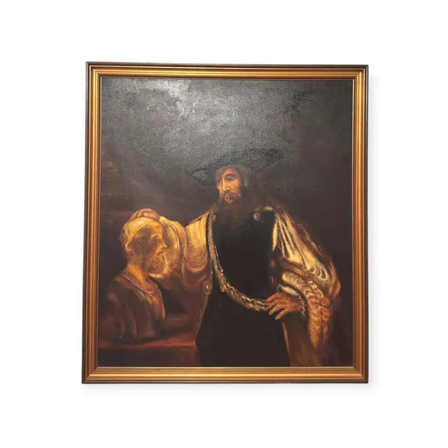 Scholar with a Bust Old Master Copy, Framed - full view