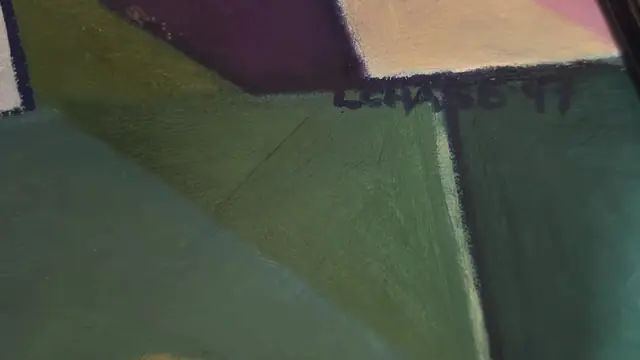 Large Faceted Abstract Landscape 1947, L.HASE, Signed, Framed, 1947 - signature