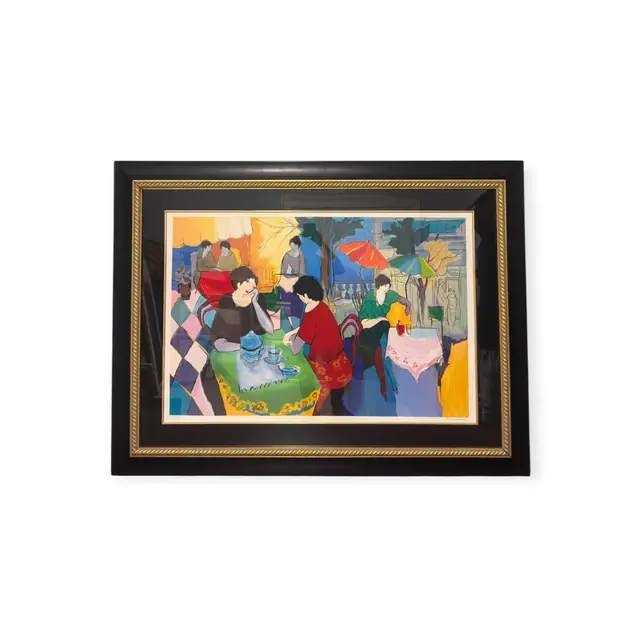 Cafe Terrace Ladies Serigraph Artist Proof, Numbered Edition, Framed - full view